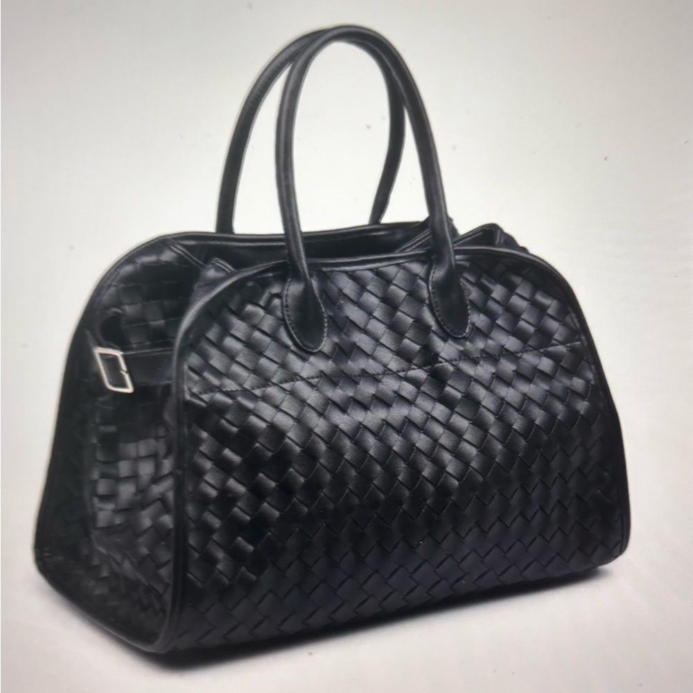 Urban Expressions Rhonda Black Woven Tote Bag - Picture 2 of 10